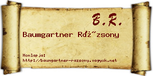Baumgartner Rázsony névjegykártya